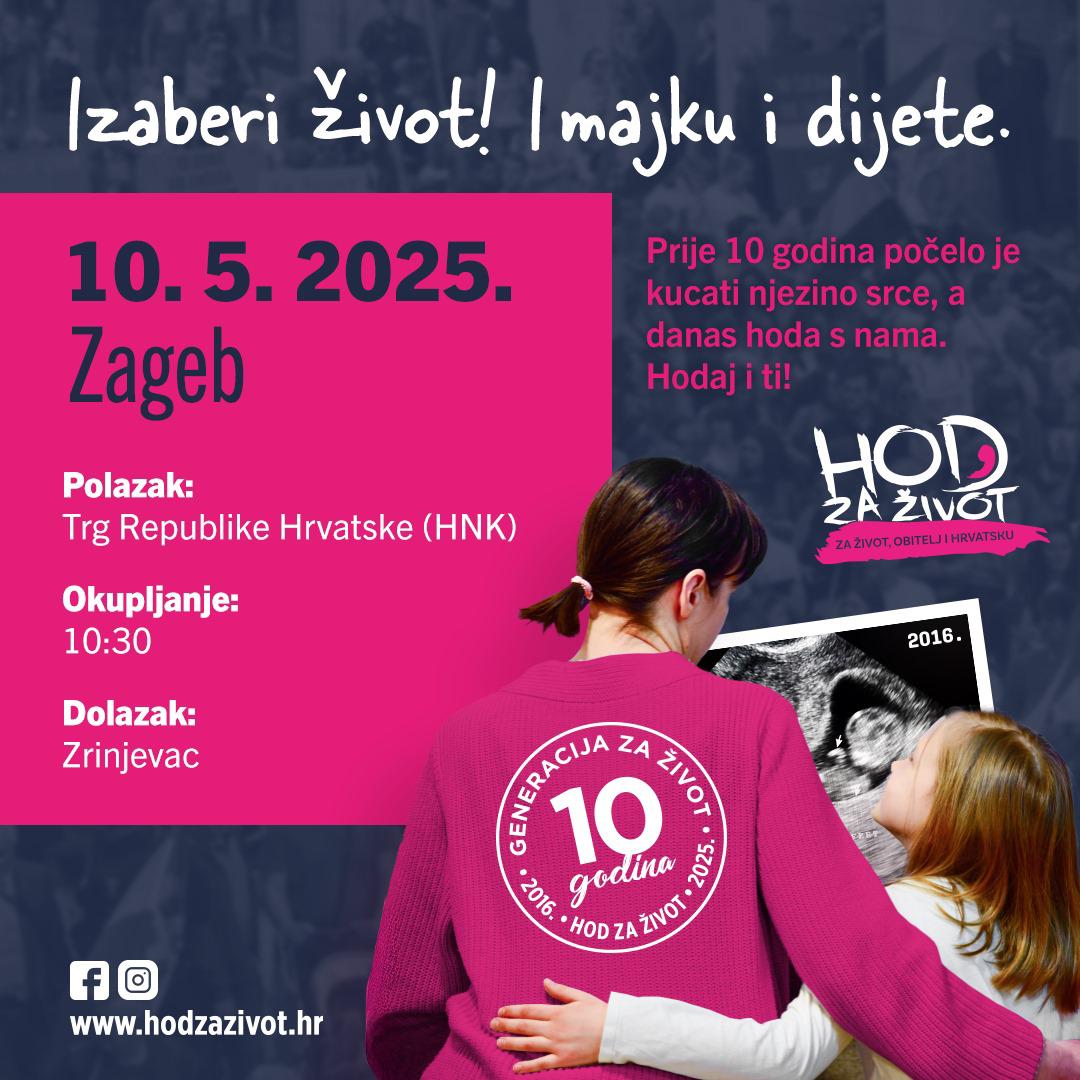 Hod za život, 10.5. - Okupljanje mladih župe sv. Jeronima kod crkve u 9:30