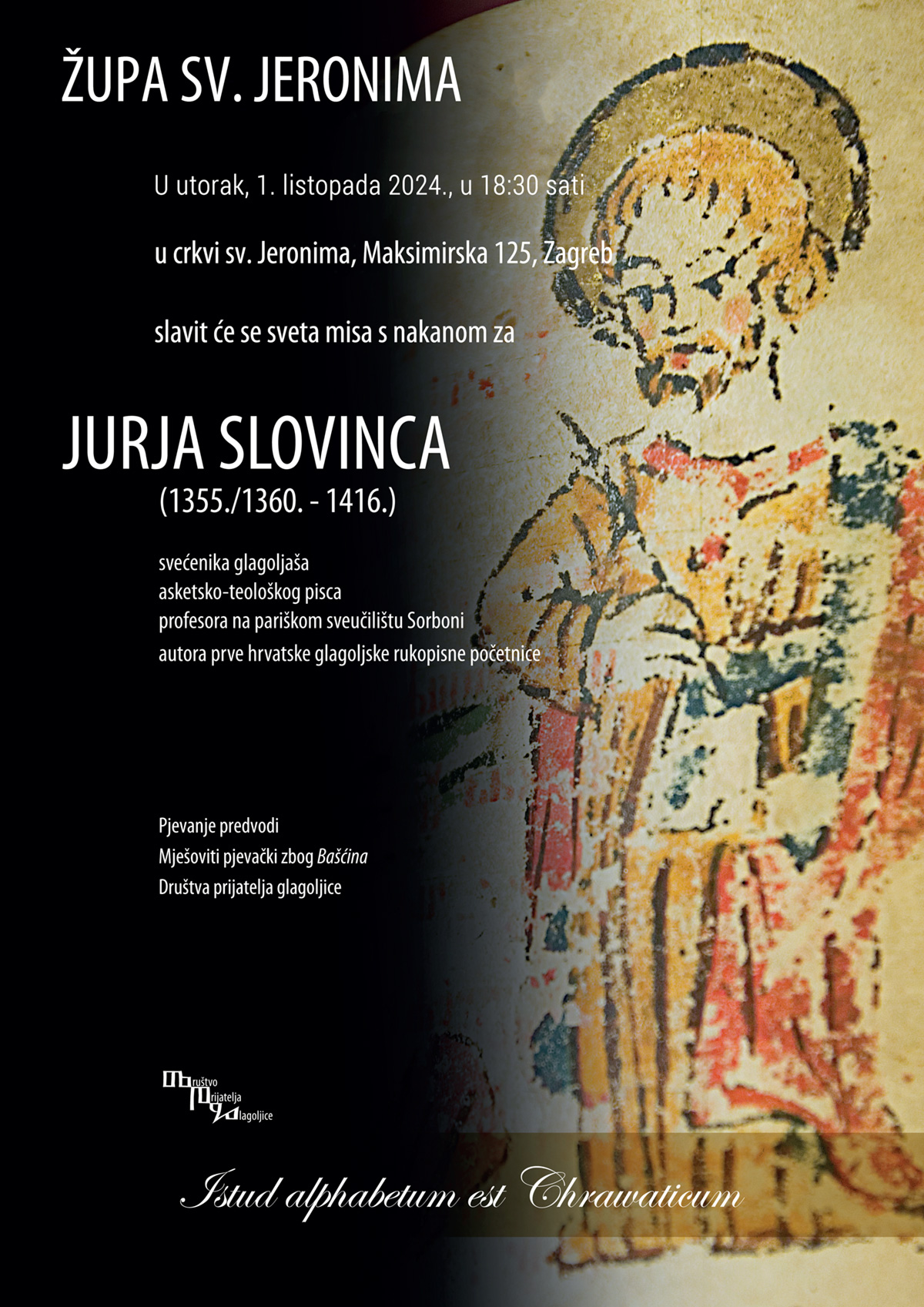 Misa s nakanom za Jurja Slovnica, 1 10. 2024., u 18:30