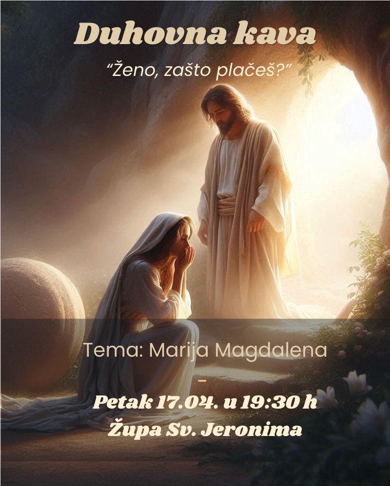 Biblijsko meditativni susret pod nazivom „Duhovna kava“, 17. 4. u 19:30